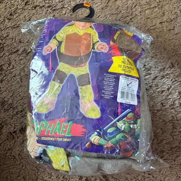 Teenage Mutant Ninja Turtles Raphael Costume Sz 2-4 Plush Shell Nickelodeon - Picture 2 of 6